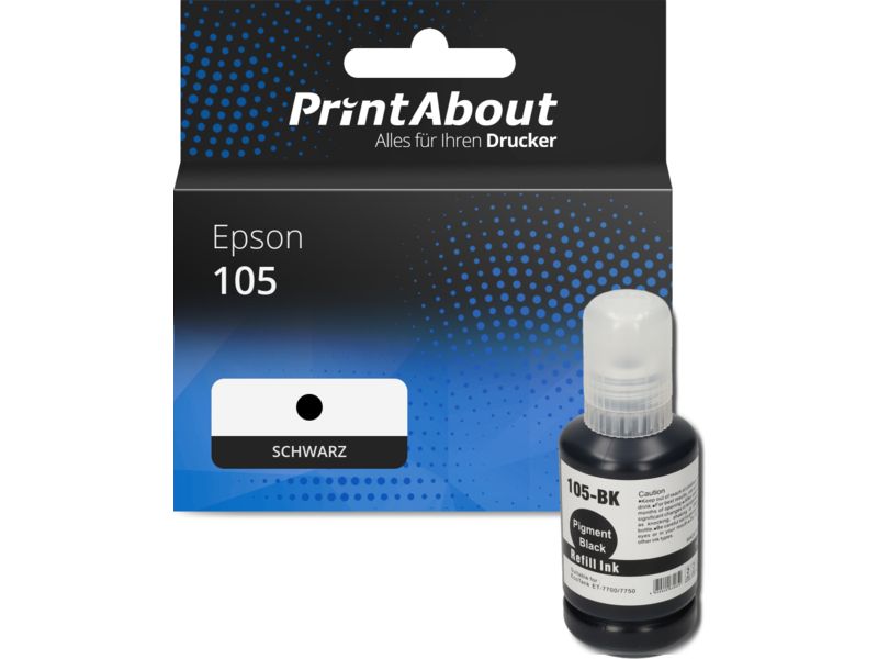 PrintAbout Druckerpatrone 105 (T00Q140) Schwarz für Epson