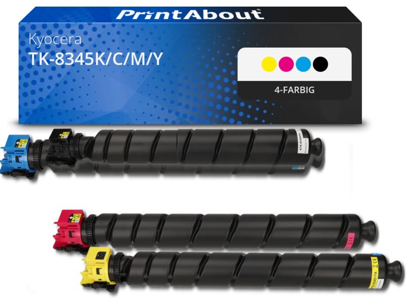 PrintAbout Toner TK-8345K/C/M/Y 4-farbig Multipack für Kyocera