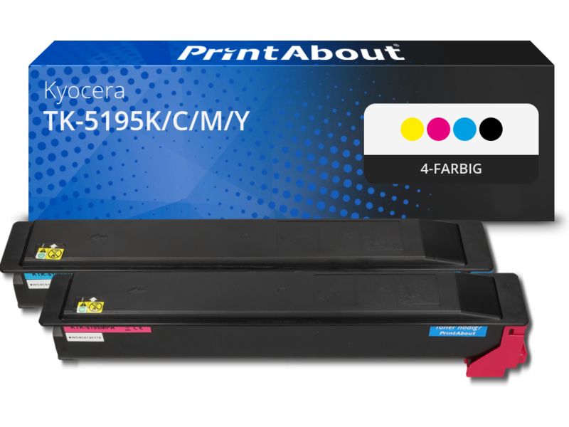 PrintAbout Toner TK-5195K/C/M/Y 4-farbig Multipack für Kyocera