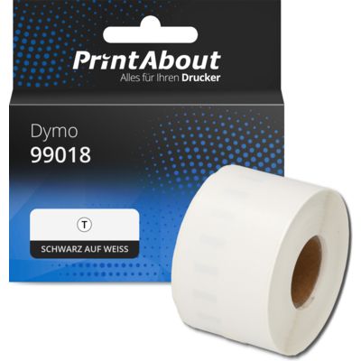 Etikettenrolle kompatibel mit Dymo 99018 (S0722470) - (38 mm x 190 mm) - Schwarz auf weiß