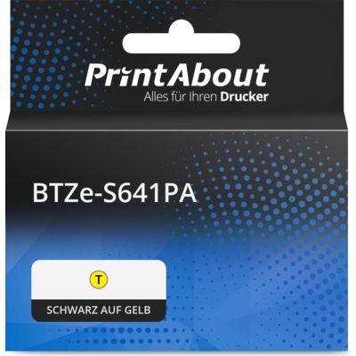 Schriftband kompatibel mit Brother BTZe-S641PA - (18 mm) - Schwarz auf gelb