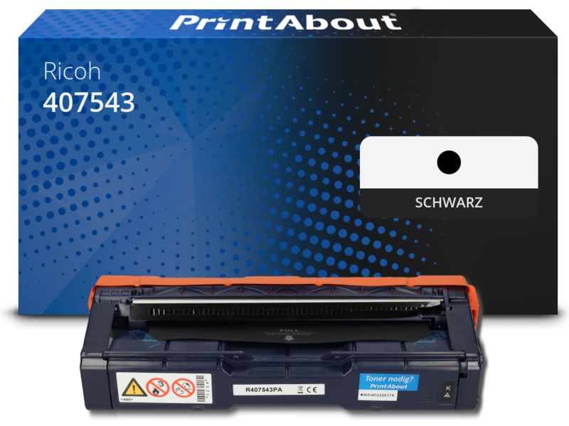 PrintAbout Toner 407543 (SP C250E) Schwarz Extra hohe Kapazität für Ricoh