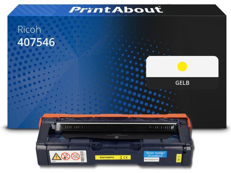 PrintAbout Toner 407546 (SP C250E) Gelb Extra hohe Kapazität für Ricoh