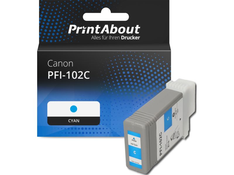 PrintAbout Druckerpatrone PFI-102C Cyan für Canon