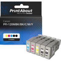 Druckerpatrone kompatibel mit Canon PFI-120MBK/BK/C/M/Y - 5-farbig - Multipack