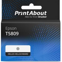 Druckerpatrone kompatibel mit Epson T5809 - Helles Hellschwarz