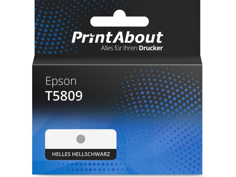 PrintAbout Druckerpatrone T5809 Helles Hellschwarz für Epson