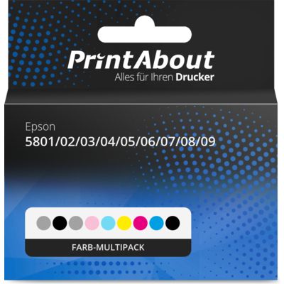 Druckerpatrone kompatibel mit Epson 5801/02/03/04/05/06/07/08/09 (T580) - Farb-Multipack - Multipack