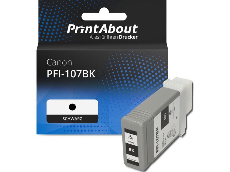 PrintAbout Druckerpatrone PFI-107BK Schwarz für Canon