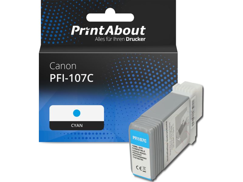 PrintAbout Druckerpatrone PFI-107C Cyan für Canon