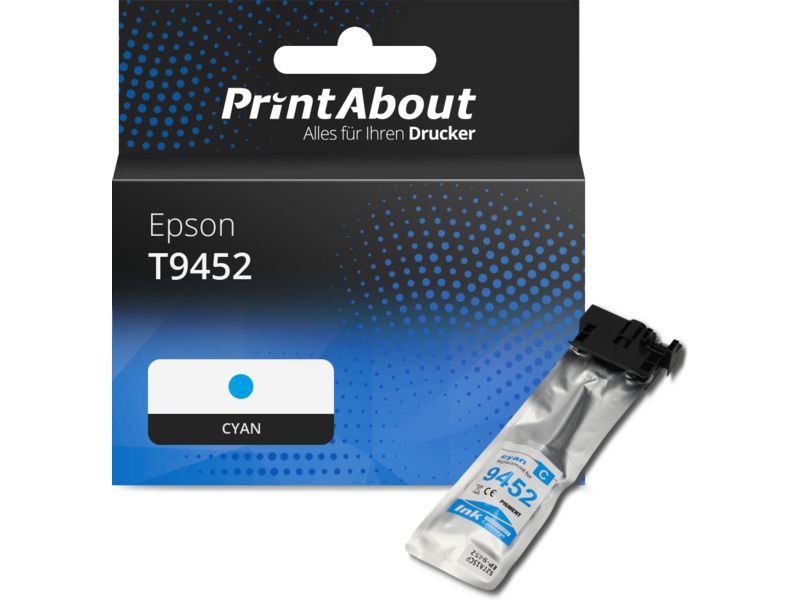 PrintAbout Druckerpatrone T9452 Cyan Hohe Kapazität für Epson