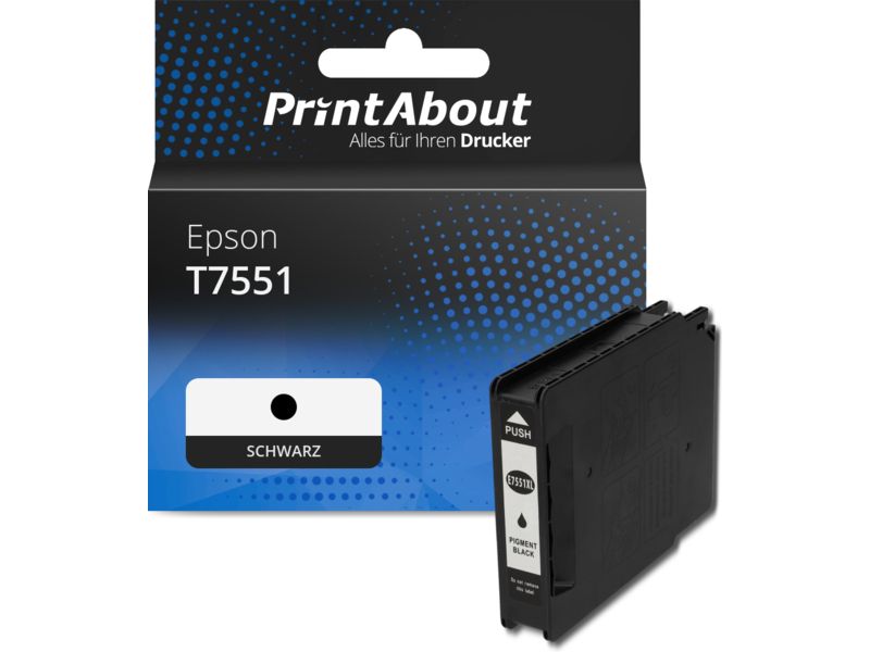 PrintAbout Druckerpatrone T7551 Schwarz für Epson