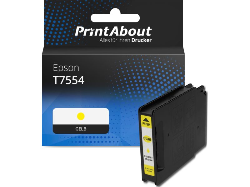 PrintAbout Druckerpatrone T7554 Gelb für Epson