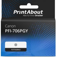 Druckerpatrone kompatibel mit Canon PFI-706PGY - Fotograu - Hohe Kapazität