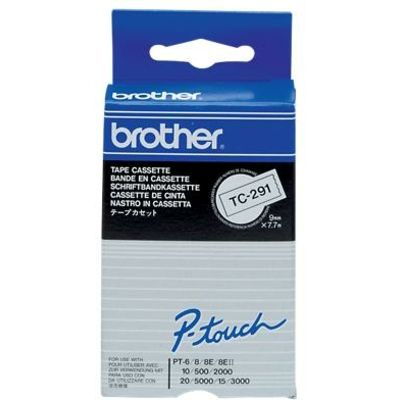Brother TC-291 - (9 mm) - Schwarz auf weiß - Tape