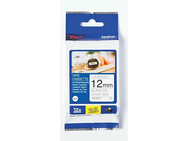 Brother TZe-231S - (12 mm) - Schwarz auf weiß - Tape