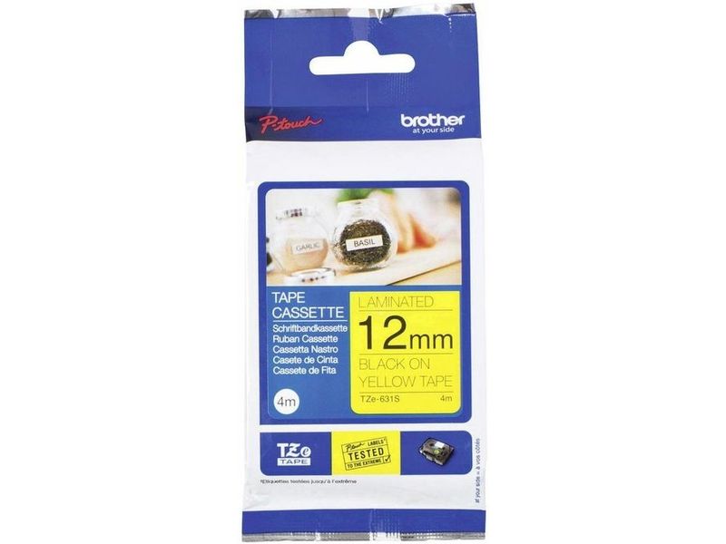 Brother TZe-631S - (12 mm) - Schwarz auf gelb - Tape