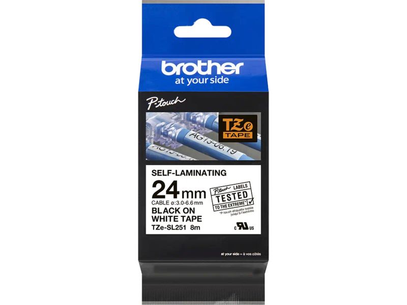 Brother TZe-SL251 - Schwarz auf weiß - Tape Image