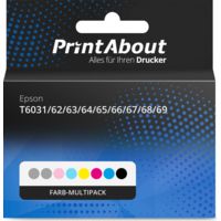 Druckerpatrone kompatibel mit Epson T6031/62/63/64/65/66/67/68/69 - Farb-Multipack - Hohe Kapazität - Multipack