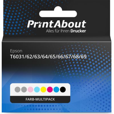 Druckerpatrone kompatibel mit Epson T6031/62/63/64/65/66/67/68/69 - Farb-Multipack - Hohe Kapazität - Multipack