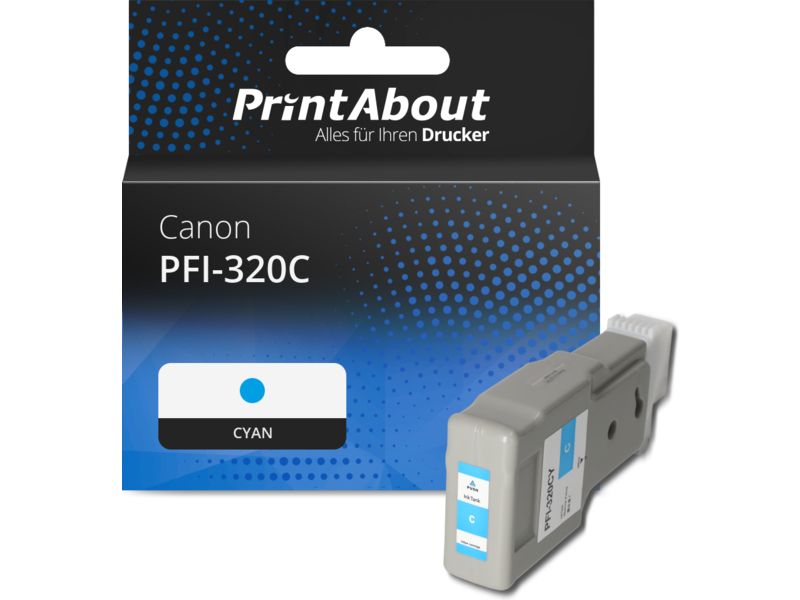 PrintAbout Druckerpatrone PFI-320C Cyan Hohe Kapazität für Canon