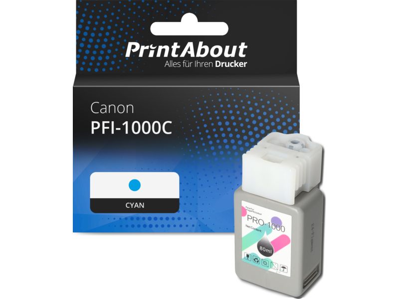 PrintAbout Druckerpatrone PFI-1000C Cyan für Canon