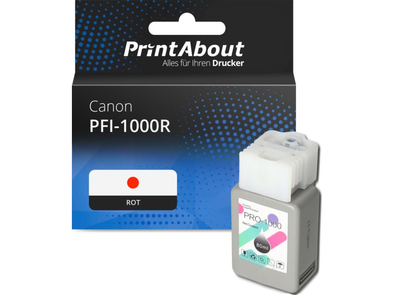 PrintAbout Druckerpatrone PFI-1000R Rot für Canon