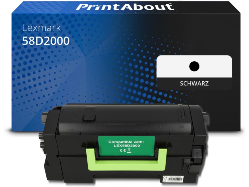 PrintAbout Toner 58D2000 Schwarz für Lexmark