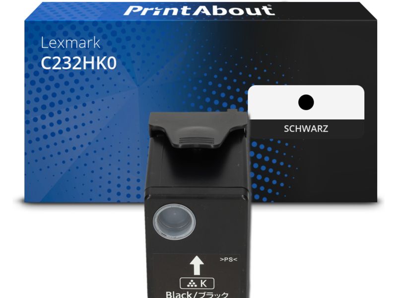 PrintAbout Toner C232HK0 Schwarz Hohe Kapazität für Lexmark
