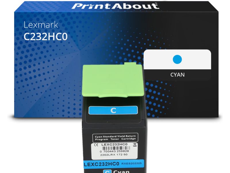 PrintAbout Toner C232HC0 Cyan Hohe Kapazität für Lexmark
