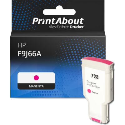 Druckerpatrone kompatibel mit HP F9J66A (728) - Magenta - Extra hohe Kapazität