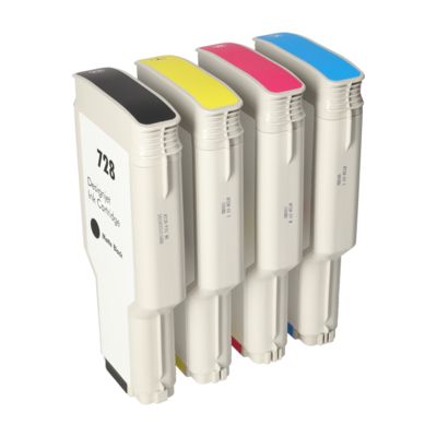 Druckerpatrone kompatibel mit HP F9J64/65/67/68A (728) - 4-farbig - Hohe Kapazität - Multipack