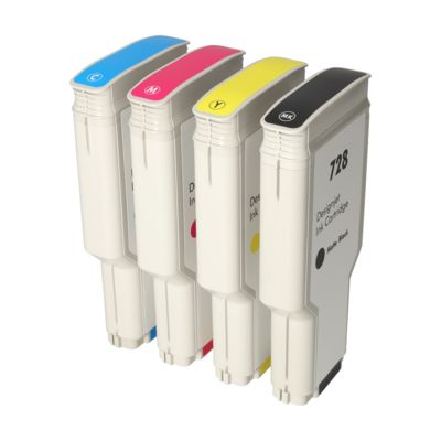 Druckerpatrone kompatibel mit HP F9J64/65/67/68A (728) - 4-farbig - Hohe Kapazität - Multipack