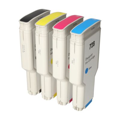 Druckerpatrone kompatibel mit HP F9J64/65/67/68A (728) - 4-farbig - Hohe Kapazität - Multipack