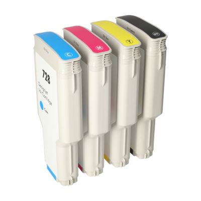 Druckerpatrone kompatibel mit HP F9J64/65/67/68A (728) - 4-farbig - Hohe Kapazität - Multipack
