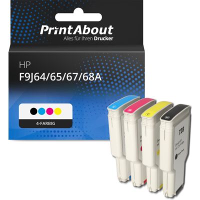 Druckerpatrone kompatibel mit HP F9J64/65/67/68A (728) - 4-farbig - Hohe Kapazität - Multipack