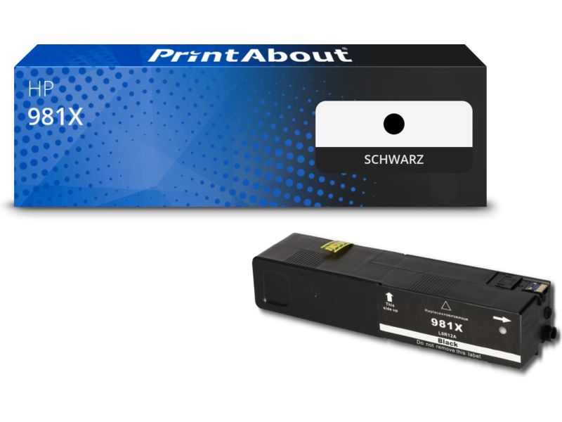 PrintAbout Druckerpatrone 981X (L0R12A) Schwarz Hohe Kapazität für HP