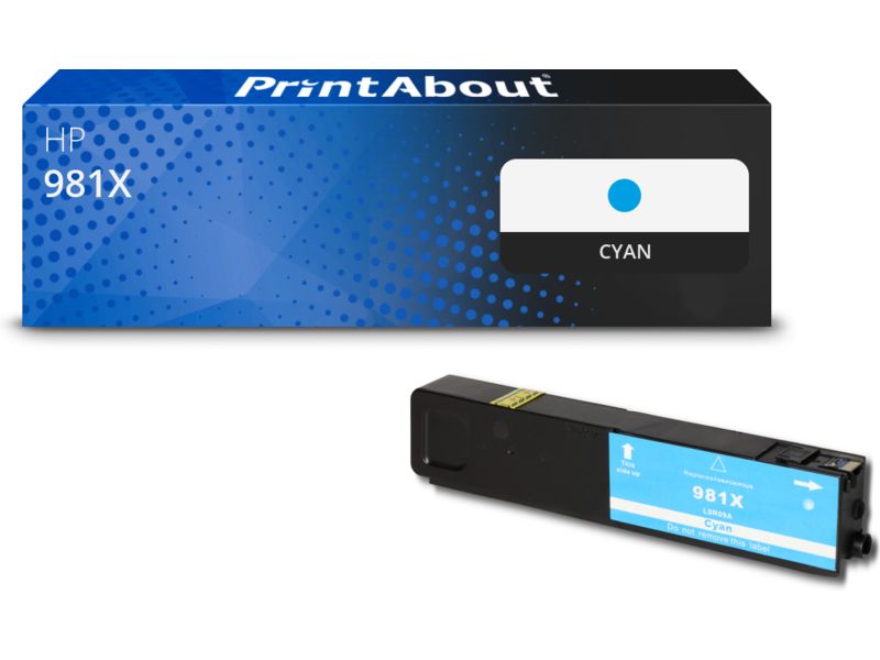 PrintAbout Druckerpatrone 981X (L0R09A) Cyan Hohe Kapazität für HP