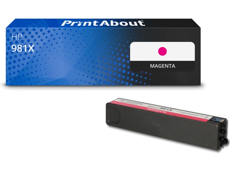 PrintAbout Druckerpatrone 981X (L0R10A) Magenta Hohe Kapazität für HP