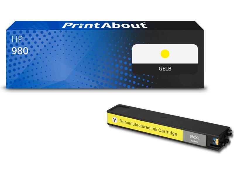 PrintAbout Druckerpatrone 980 (D8J09A) Gelb für HP