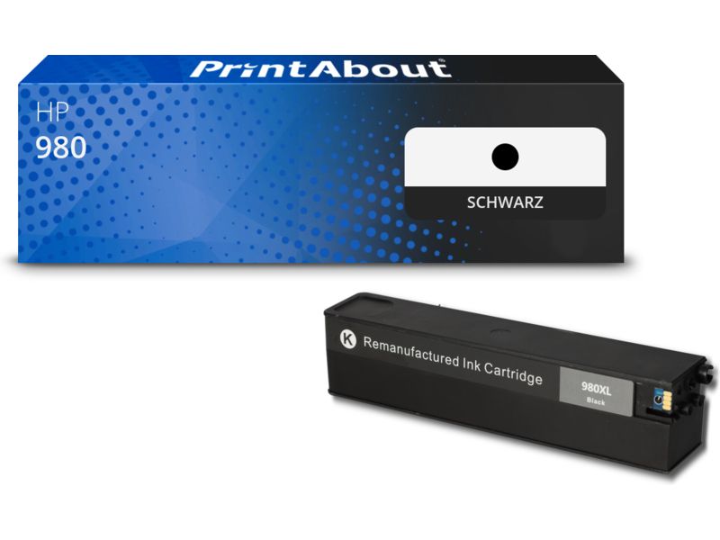 PrintAbout Druckerpatrone 980 (D8J10A) Schwarz für HP