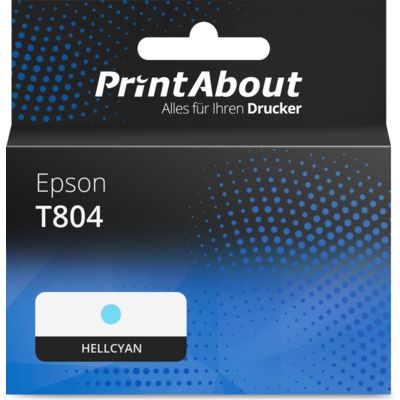 Druckerpatrone kompatibel mit Epson T804 (C13T804500) - Hellcyan