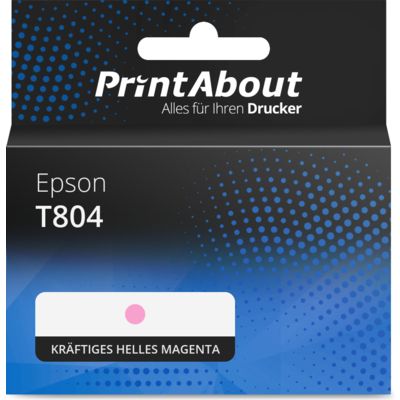 Druckerpatrone kompatibel mit Epson T804 (C13T804600) - Kräftiges helles Magenta