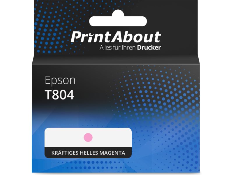 PrintAbout Druckerpatrone T804 (C13T804600) Kräftiges helles Magenta für Epson