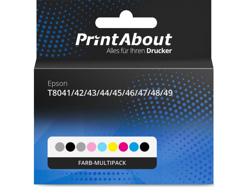 PrintAbout Druckerpatrone T8041/42/43/44/45/46/47/48/49 Farb-Multipack Multipack für Epson