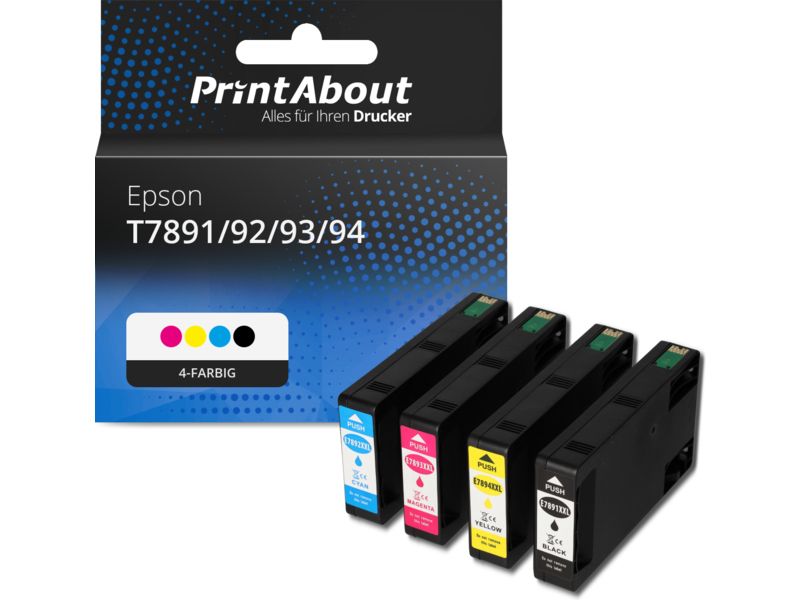 PrintAbout Druckerpatrone T7891/92/93/94 4-farbig Multipack für Epson