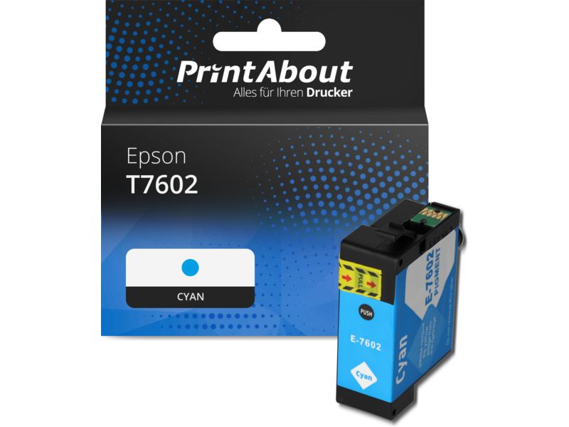 PrintAbout Druckerpatrone T7602 Cyan für Epson