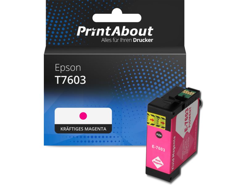 PrintAbout Druckerpatrone T7603 Kräftiges Magenta für Epson