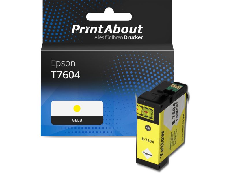PrintAbout Druckerpatrone T7604 Gelb für Epson