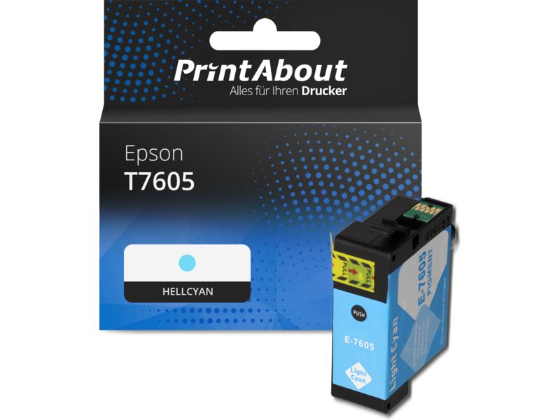 PrintAbout Druckerpatrone T7605 Hellcyan für Epson